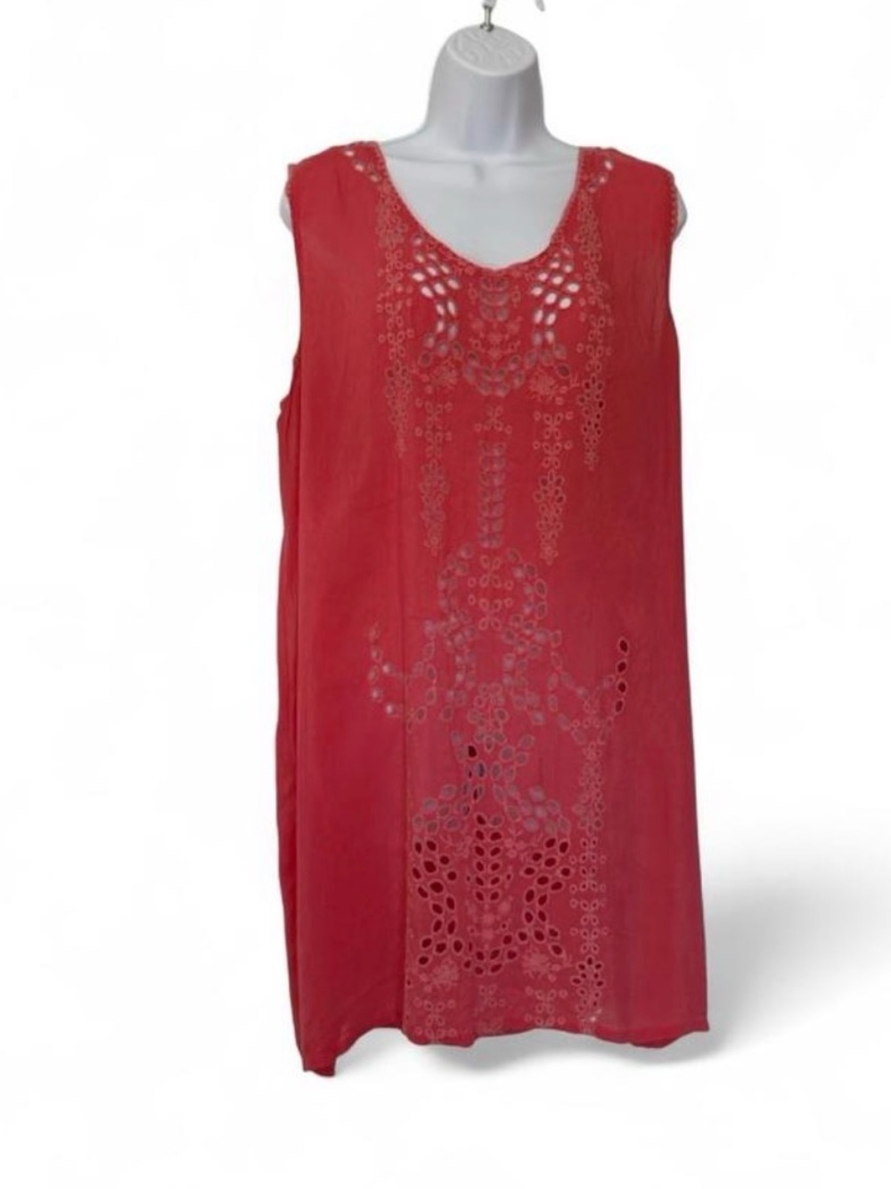Johnny Was Coral Eyelet Sleeveless Tunic